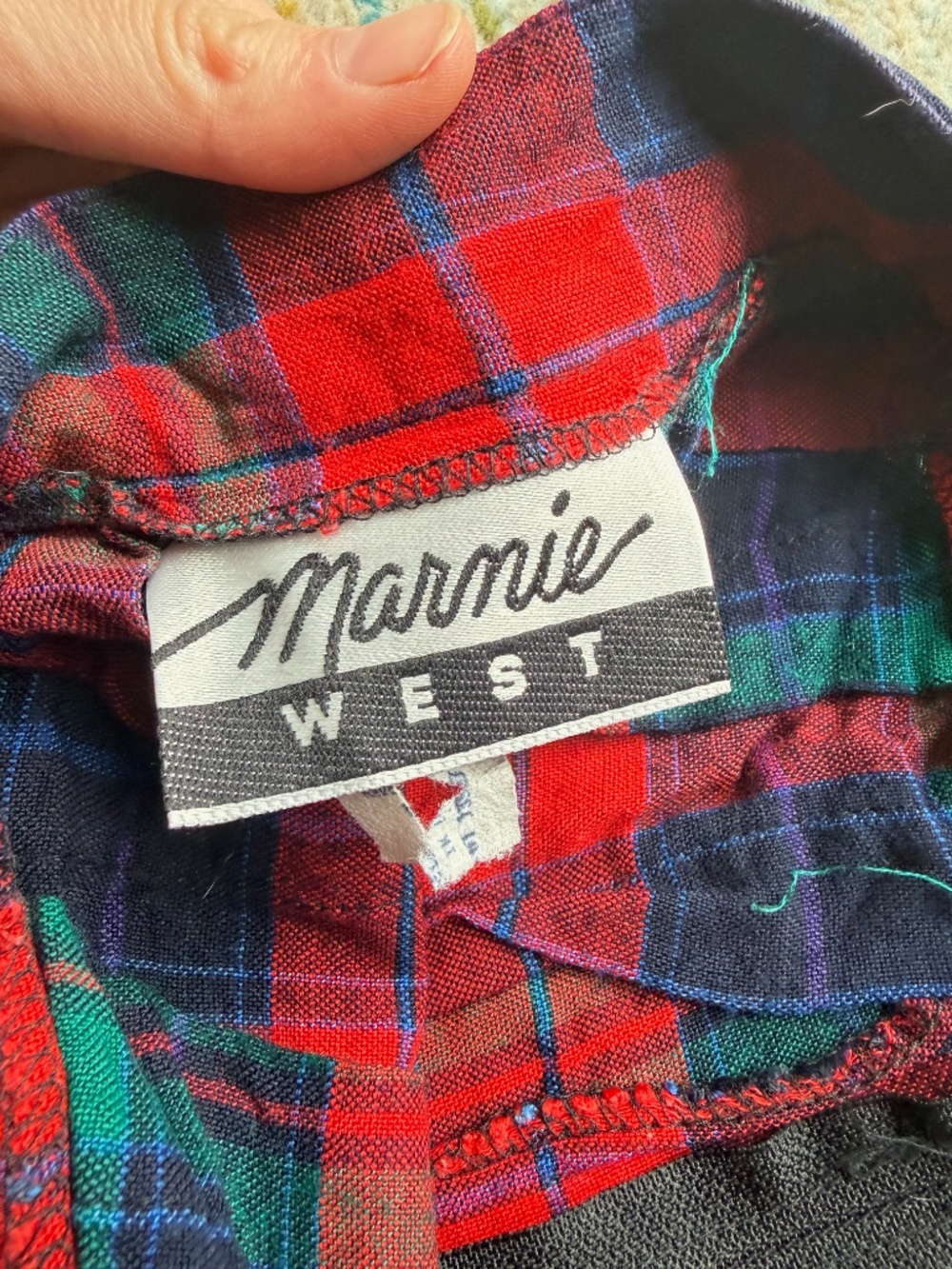 Vintage Marnie West Plaid Mini Skirt - Red Tartan - Ruffle Hem, Size XS/S - Picture 2 of 4